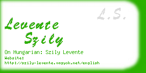 levente szily business card